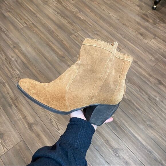 Madison Harding Suede Tan Booties 8 - Picture 1 of 7